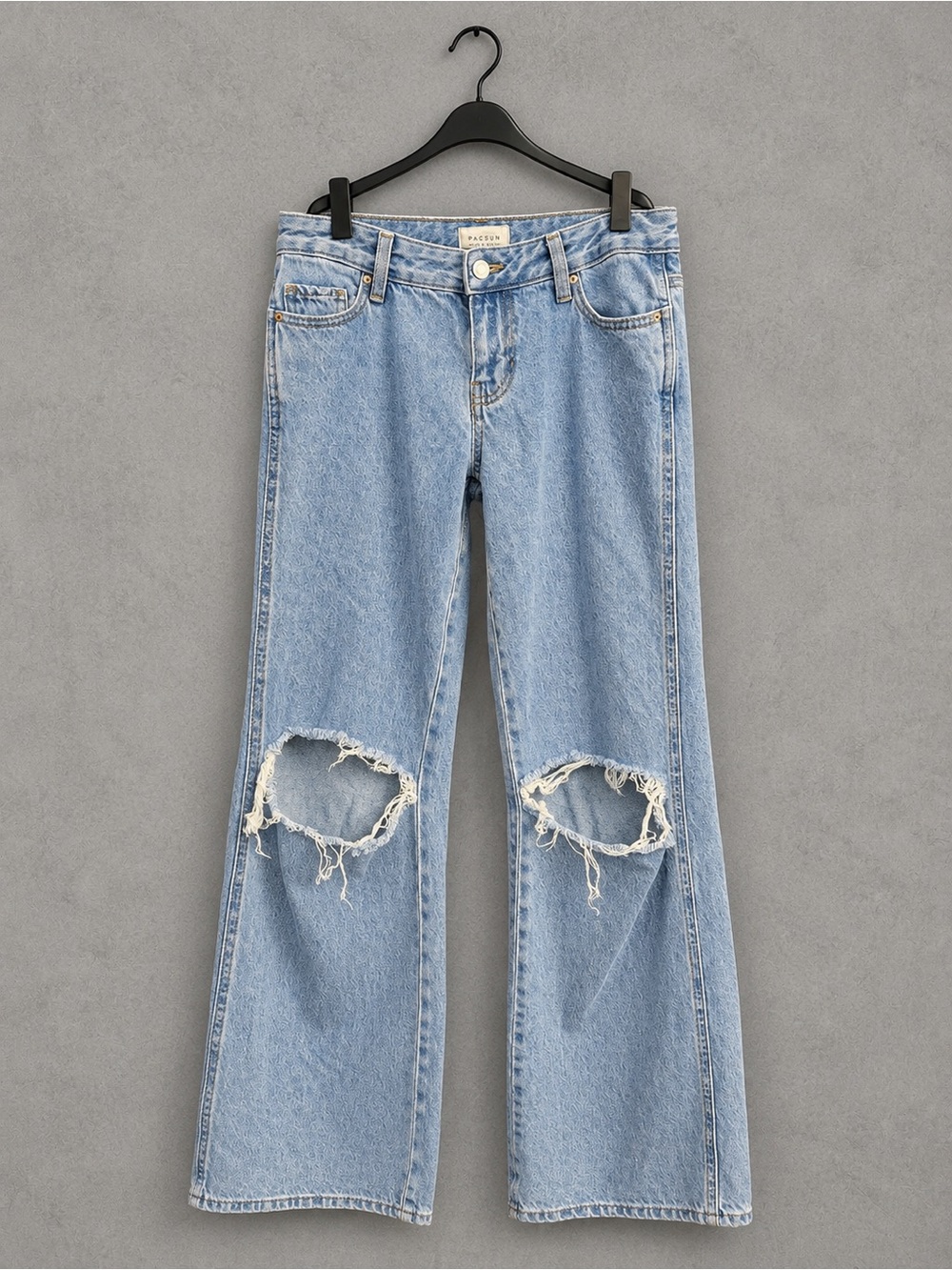 PacSun Light Blue Distressed Wide-Leg Jeans